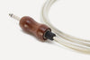 Mahogany 1/4-inch mono plug closeup